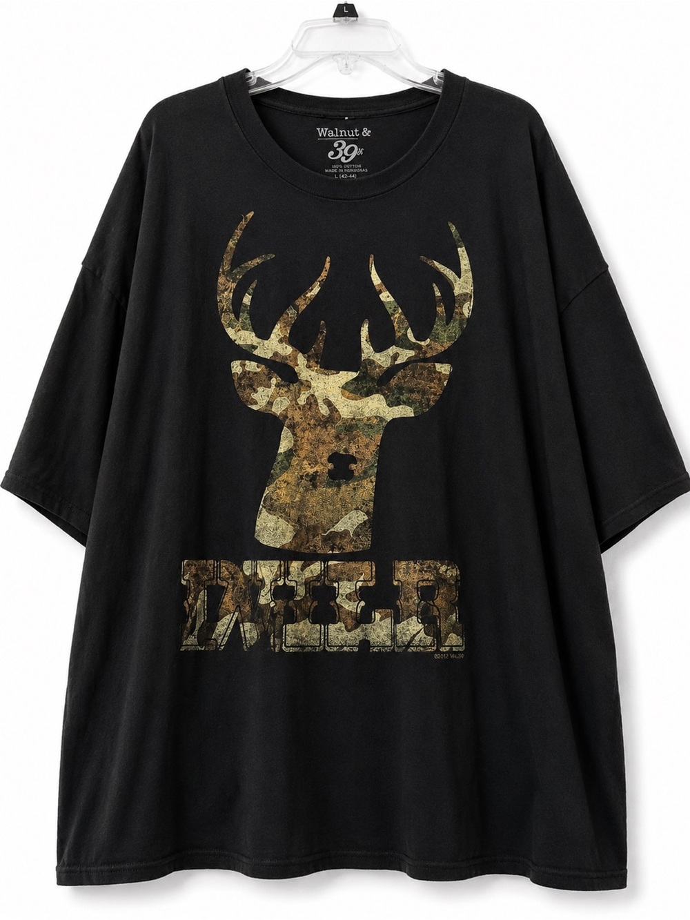 Walnut & 39th Black Graphic Tee - Logo Tag Detail
